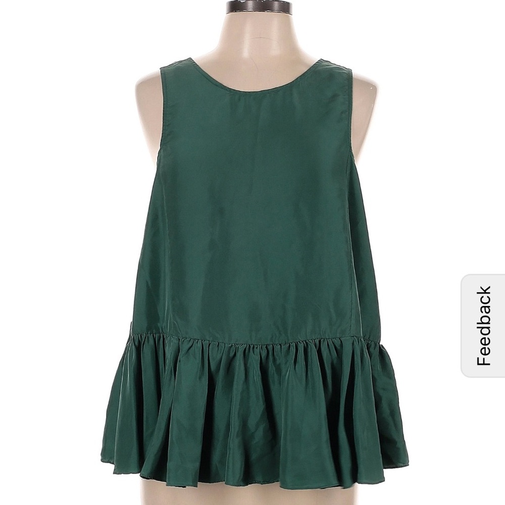 Whit Green silk Top